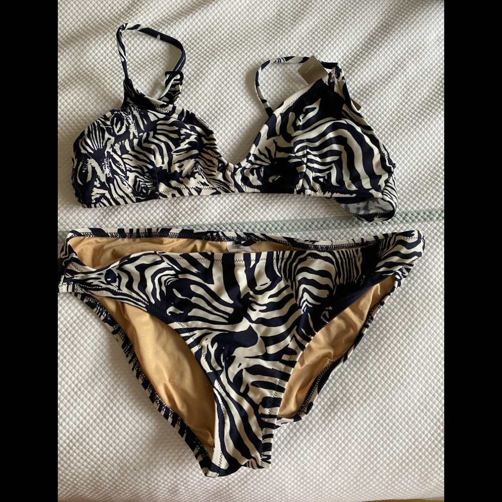NWT J.Crew zebra bathing suit medium